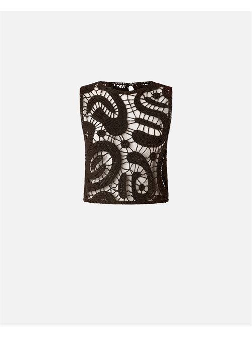 Top smanicato crochet geometrico PINKO | 106438A354/M05